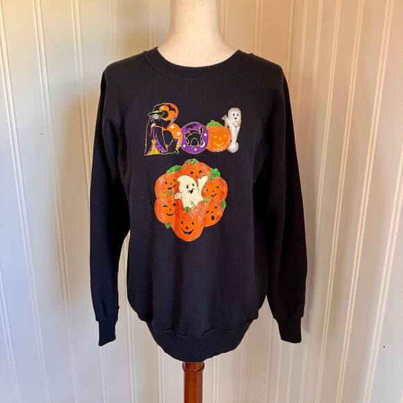 Vintage 90s Halloween Glow in The Dark Sweater L - Picture 1 of 5